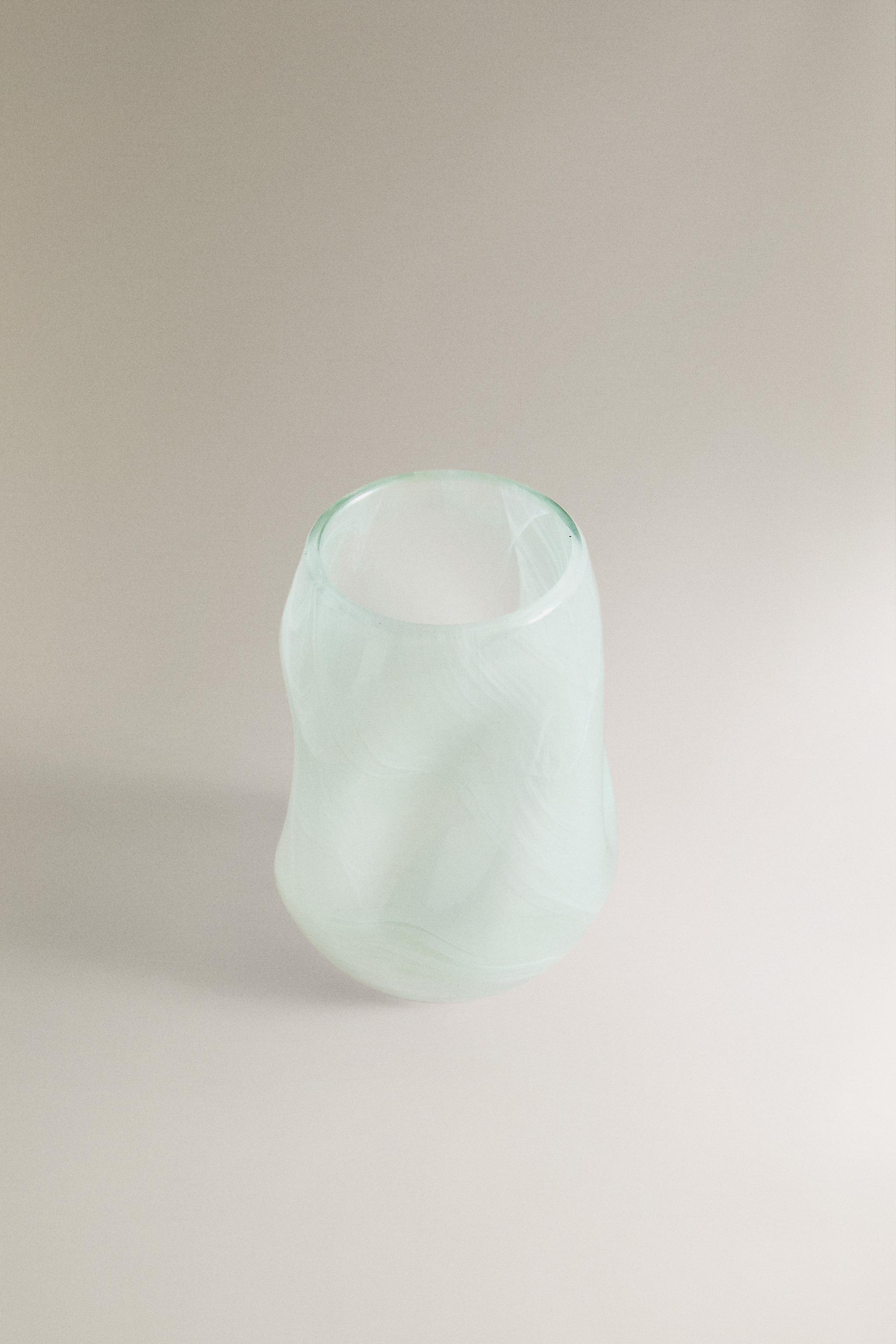 SHADED GREEN GLASS TOOTHBRUSH HOLDER